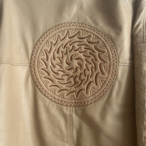 🔥🔥Rare…. HUDSON OUTERWEAR REAL LEATHER BOMBER JACKET CREAM OFF WHITE MENS 3XL - Picture 10 of 15